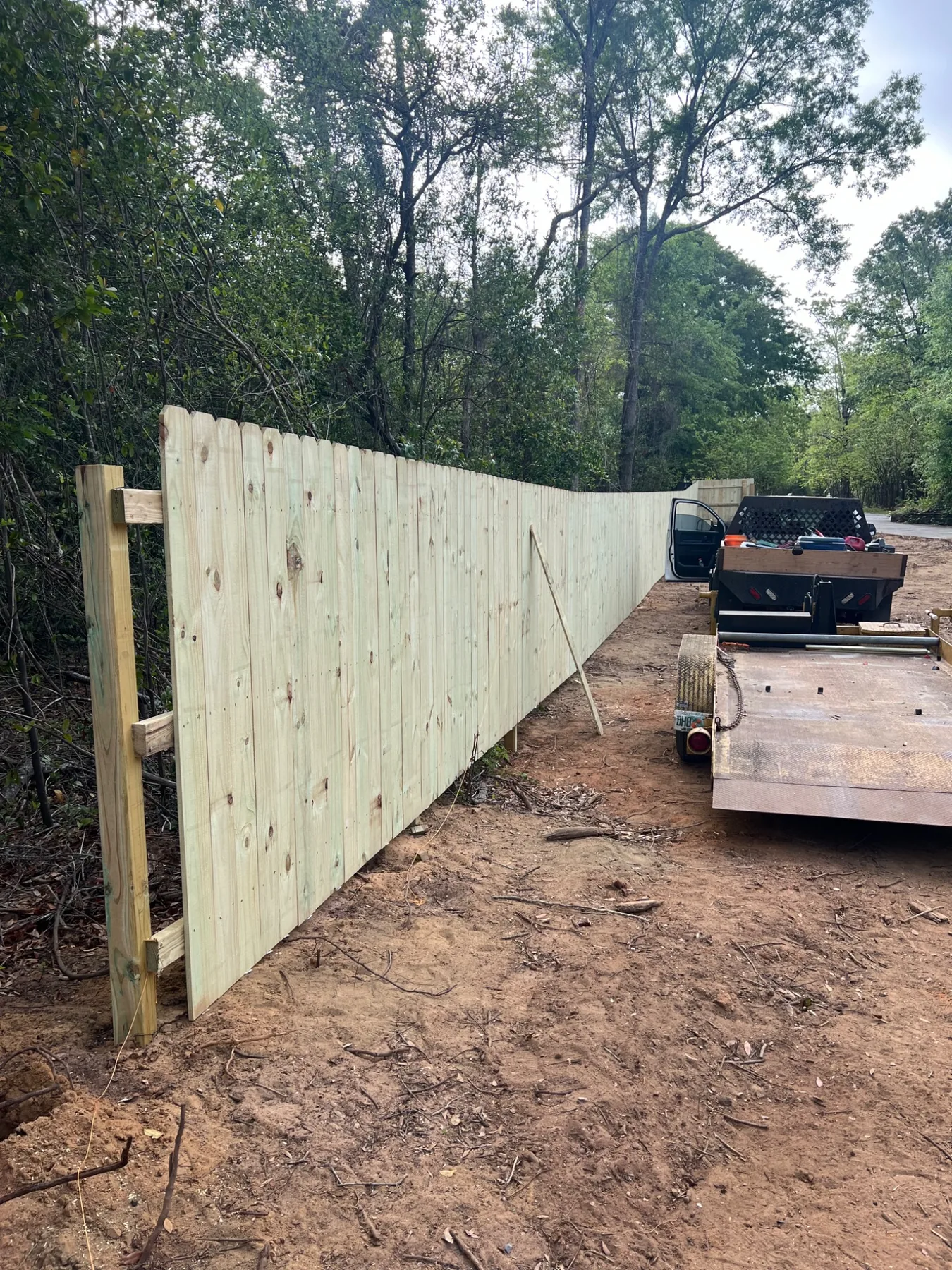 Privacy fence installation