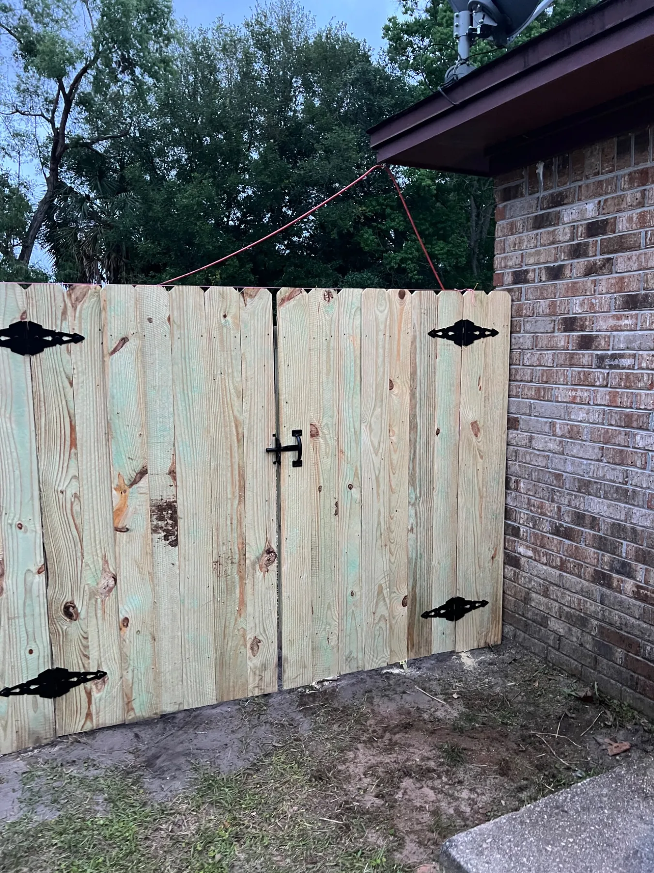 Double wooden privacy gate