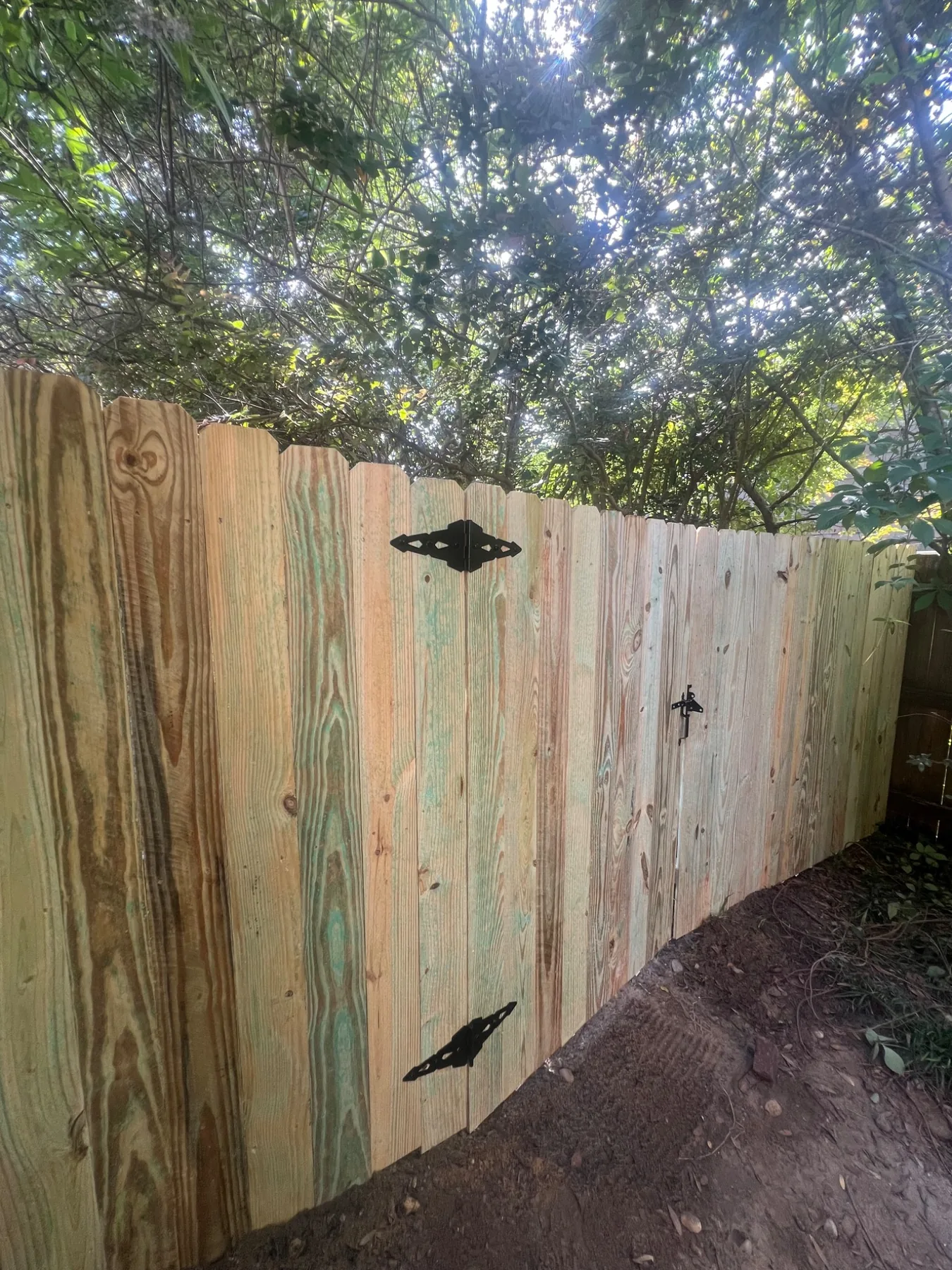 Custom wooden privacy gate
